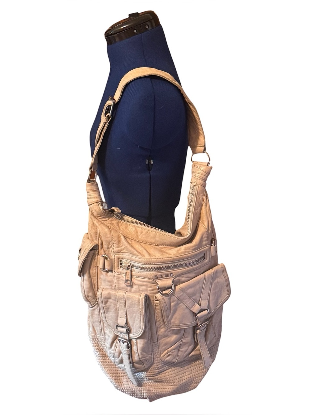L.A.M.B. Vintage Y2K Cream Leather Hobo Bag